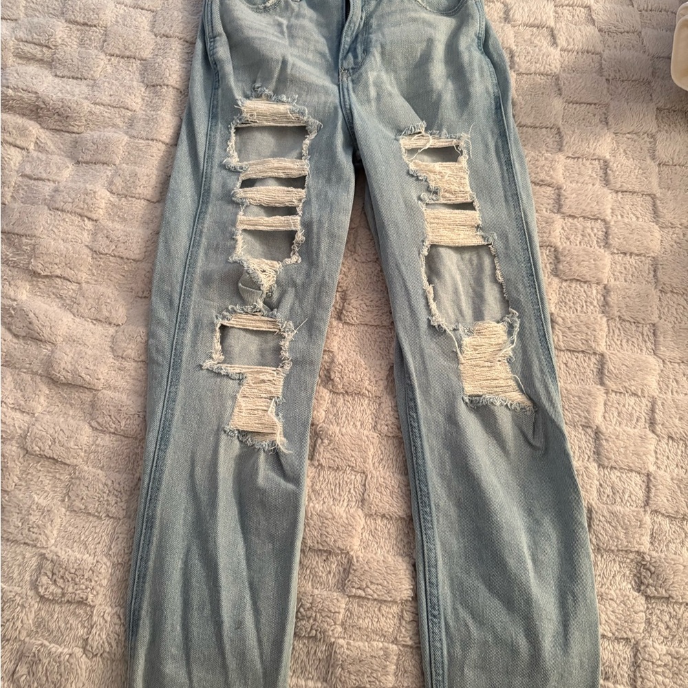 Hollister Sky Blue Ripped Skinny Jeans